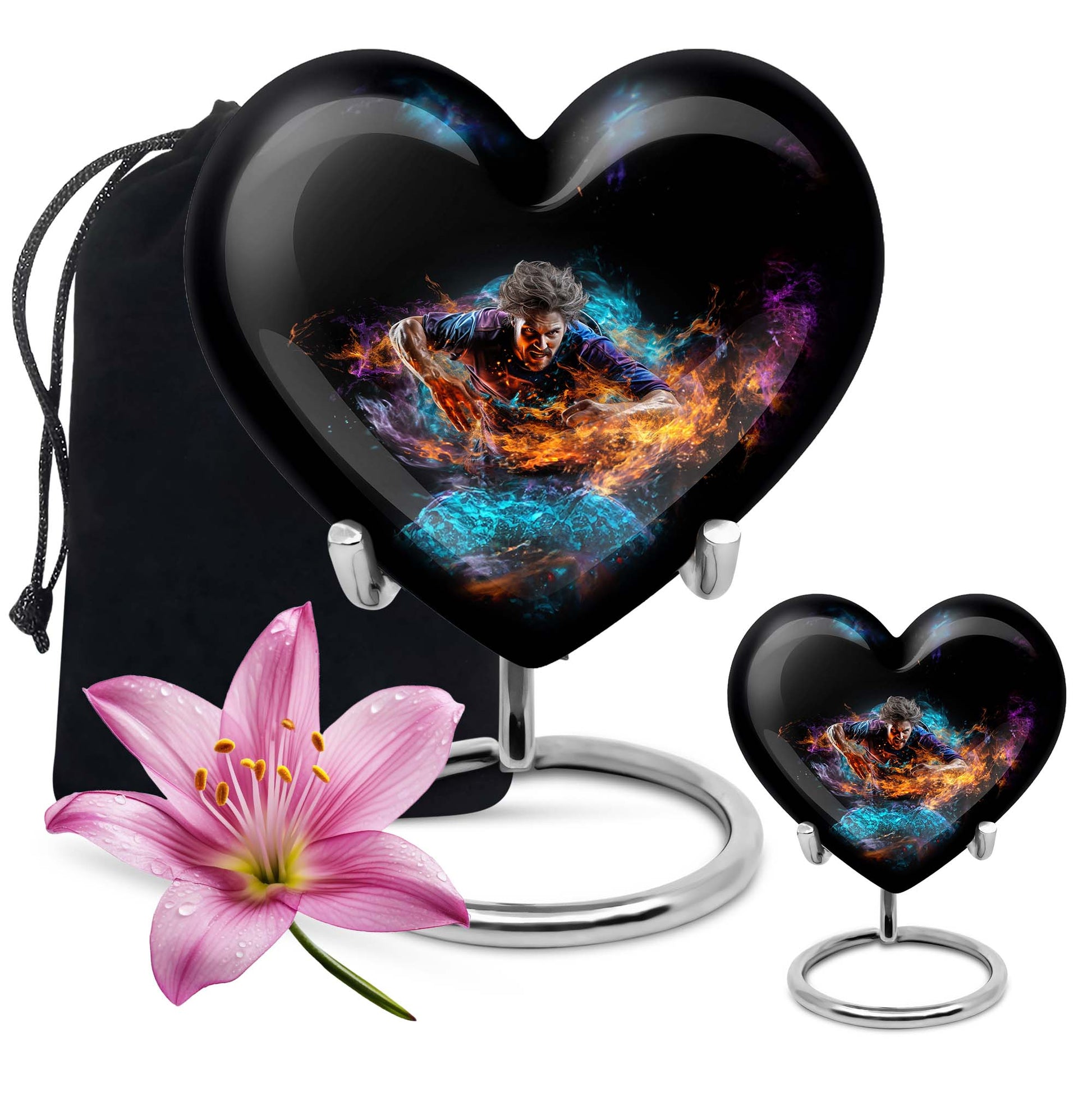 Heart Shape Sport Urn Large Urn With 1 Keepsake Urn