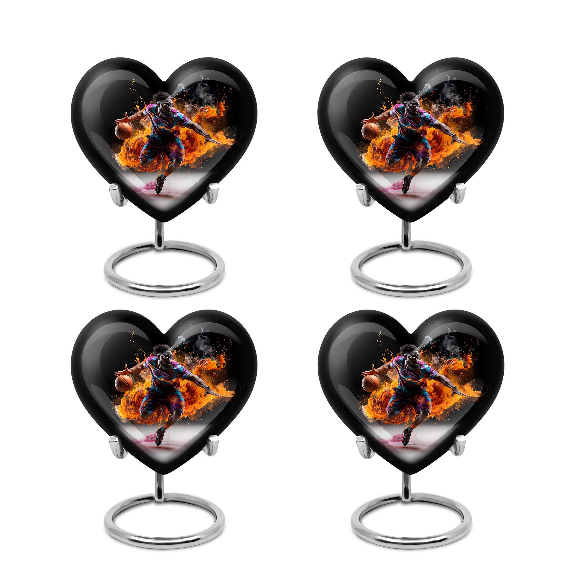Heart Shape Basketball Urn Keepsake Urn Pack of 4