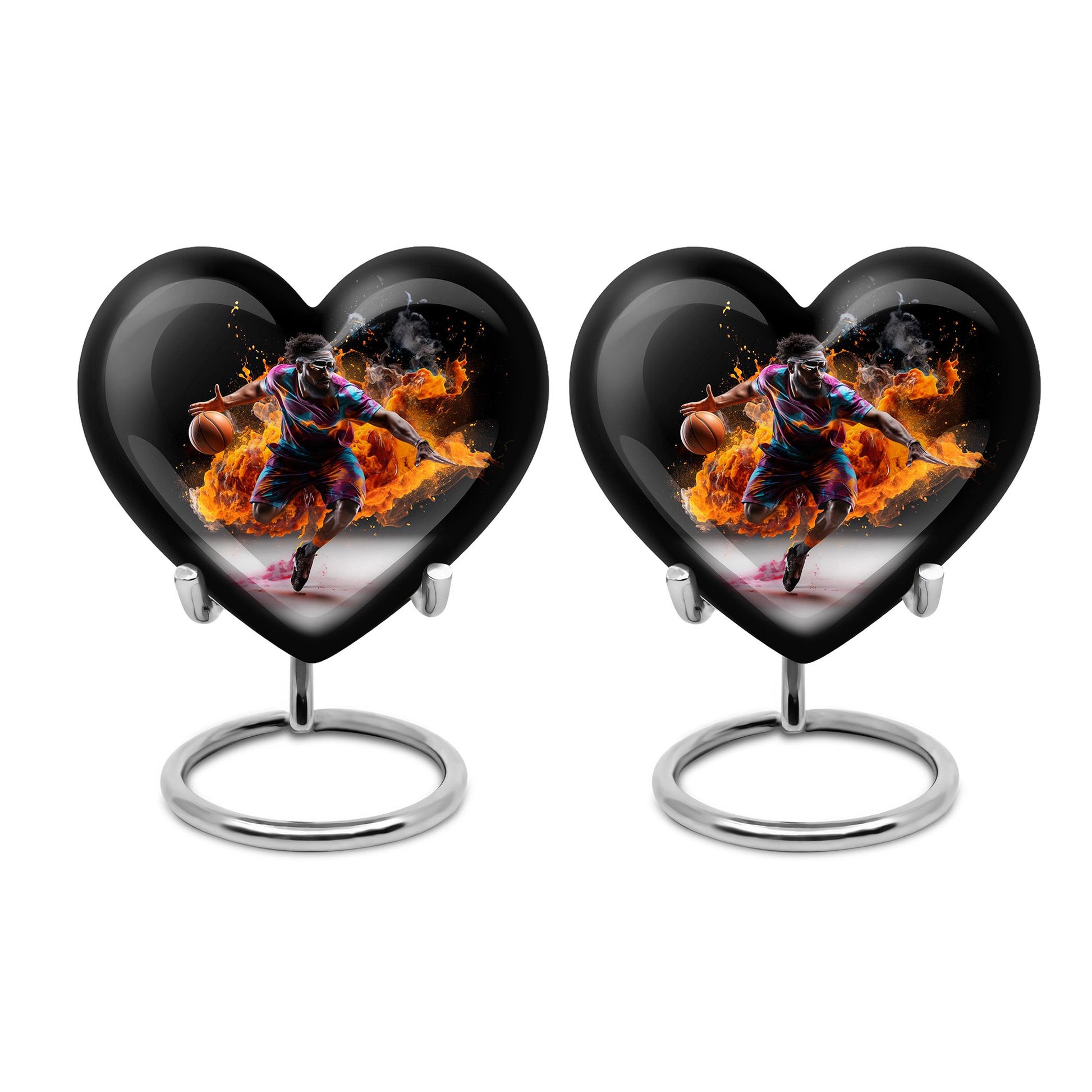 Heart Shape Basketball Urn Keepsake Urn Pack of 2