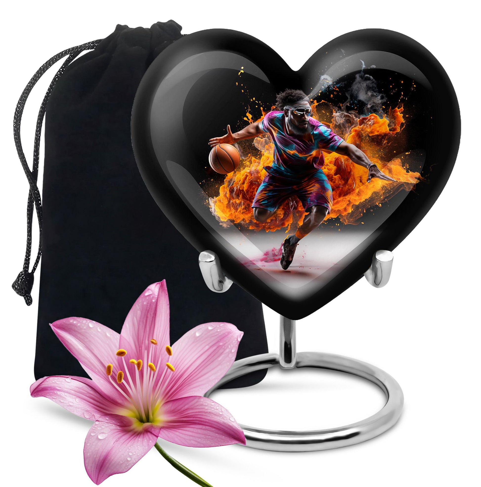 Heart Shape Basketball Urn Large 10 Inch