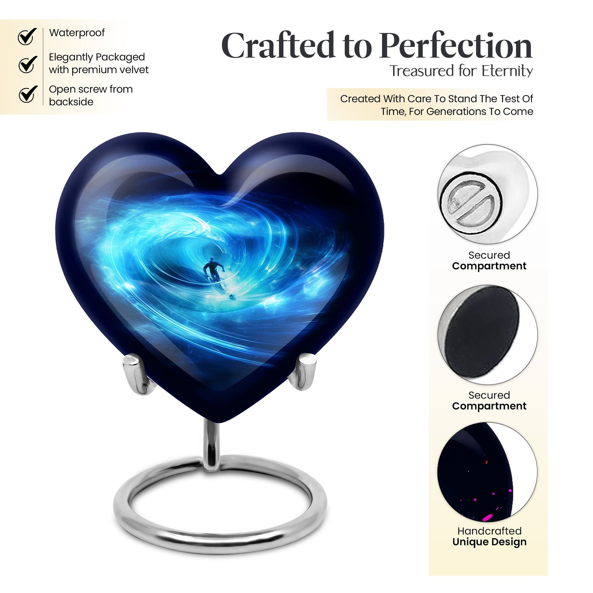 Heart Shape Bike Urn Keepsake 3 Inch