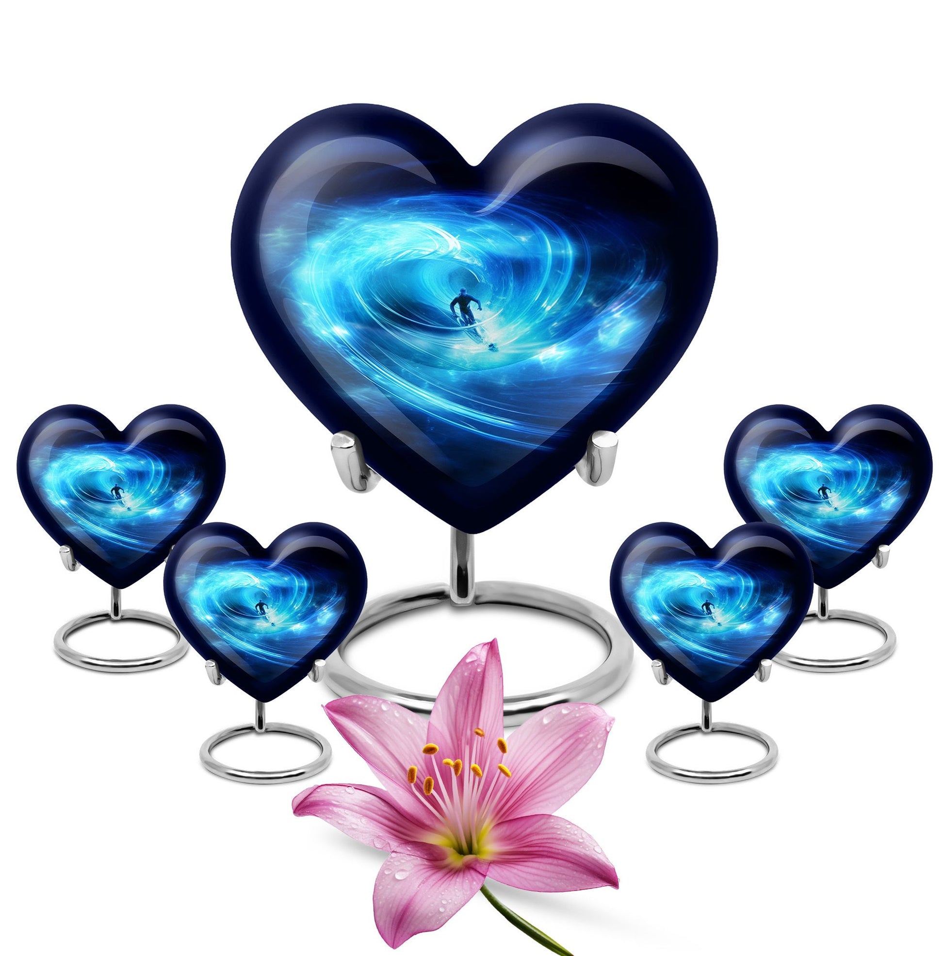 Heart Shape Bike Urn Large Urn With 4 Keepsake Urn