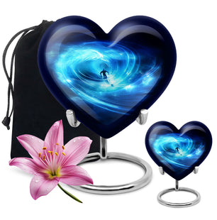 Heart Shape Bike Urn Large Urn With 1 Keepsake Urn