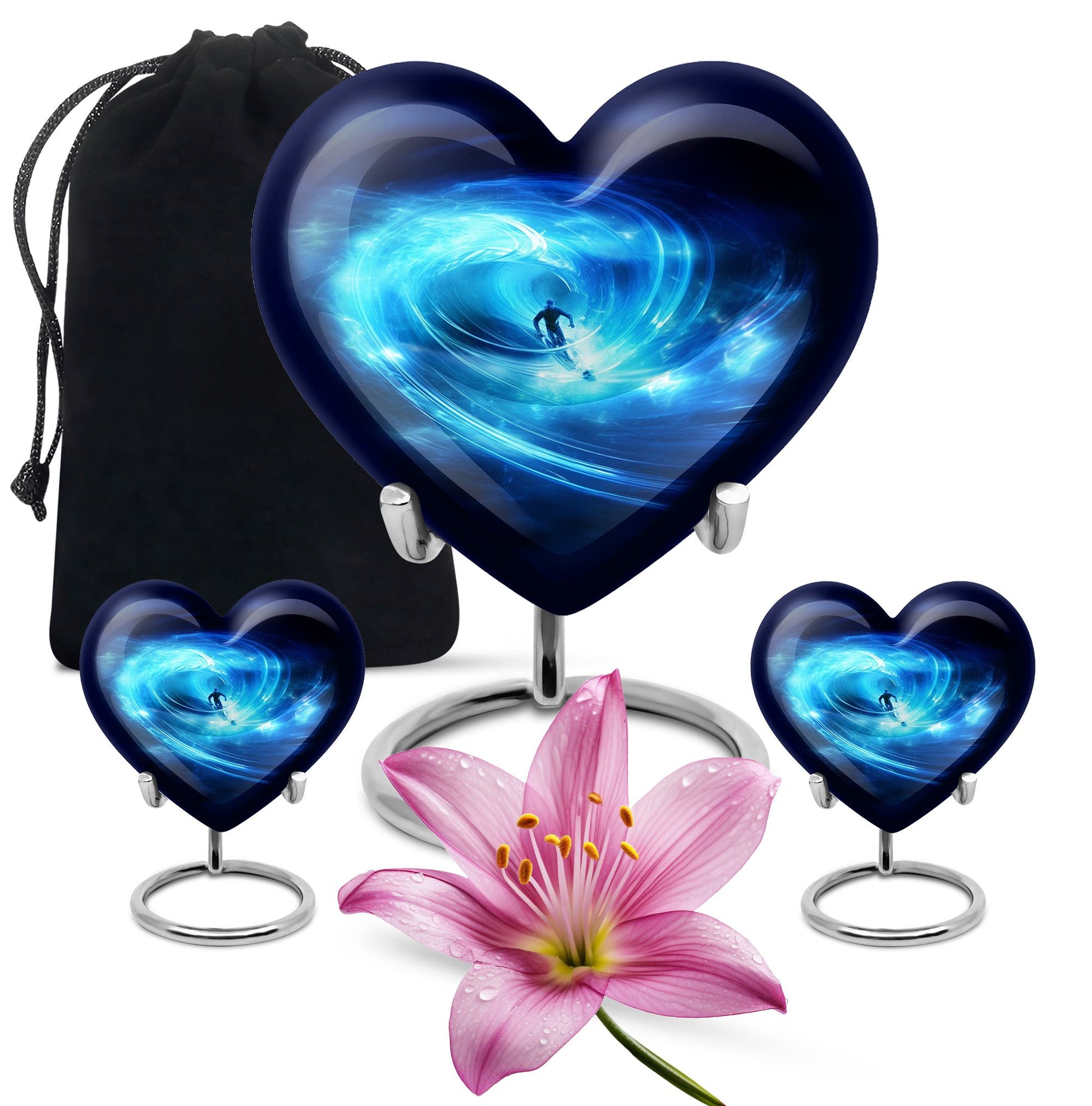 Heart Shape Bike Urn Large Urn With 2 Keepsake Urn