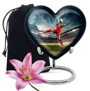 Heart Shape Football Urn Large 10 Inch