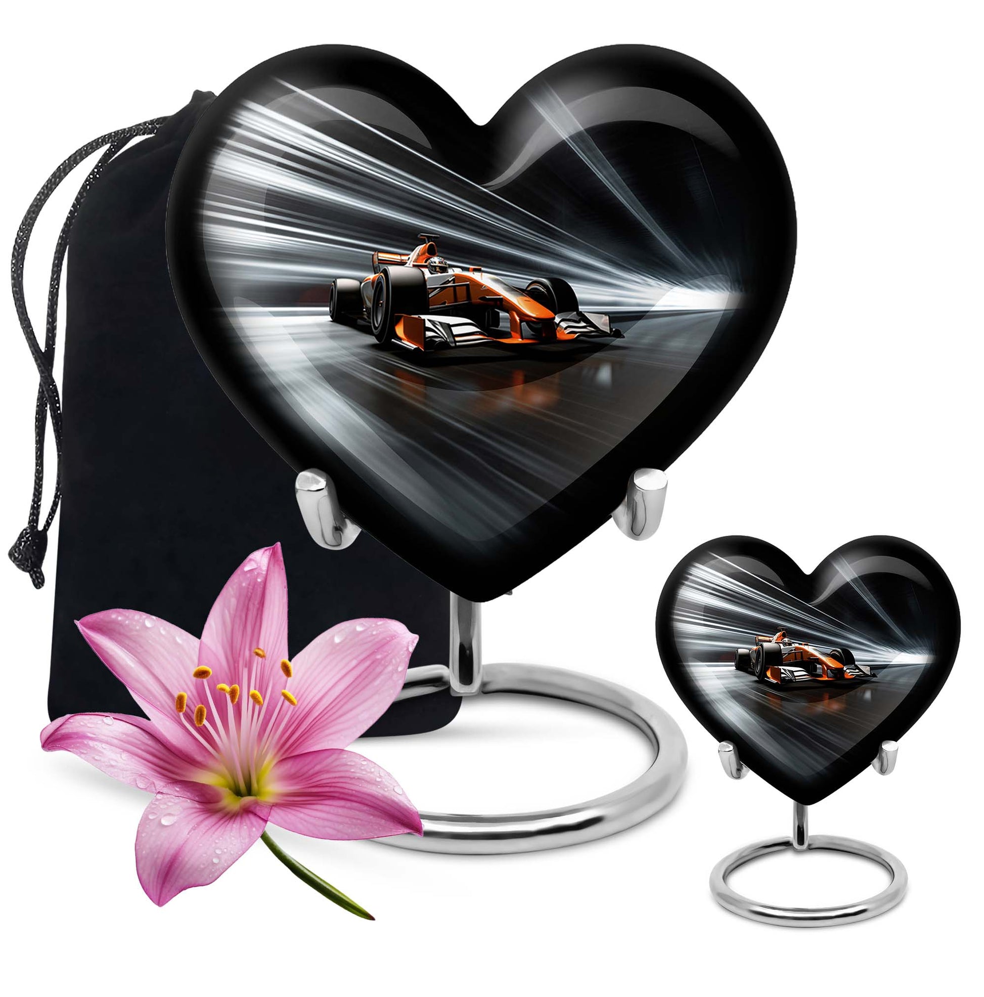 Heart Shape Car Urn Large Urn With 1 Keepsake Urn