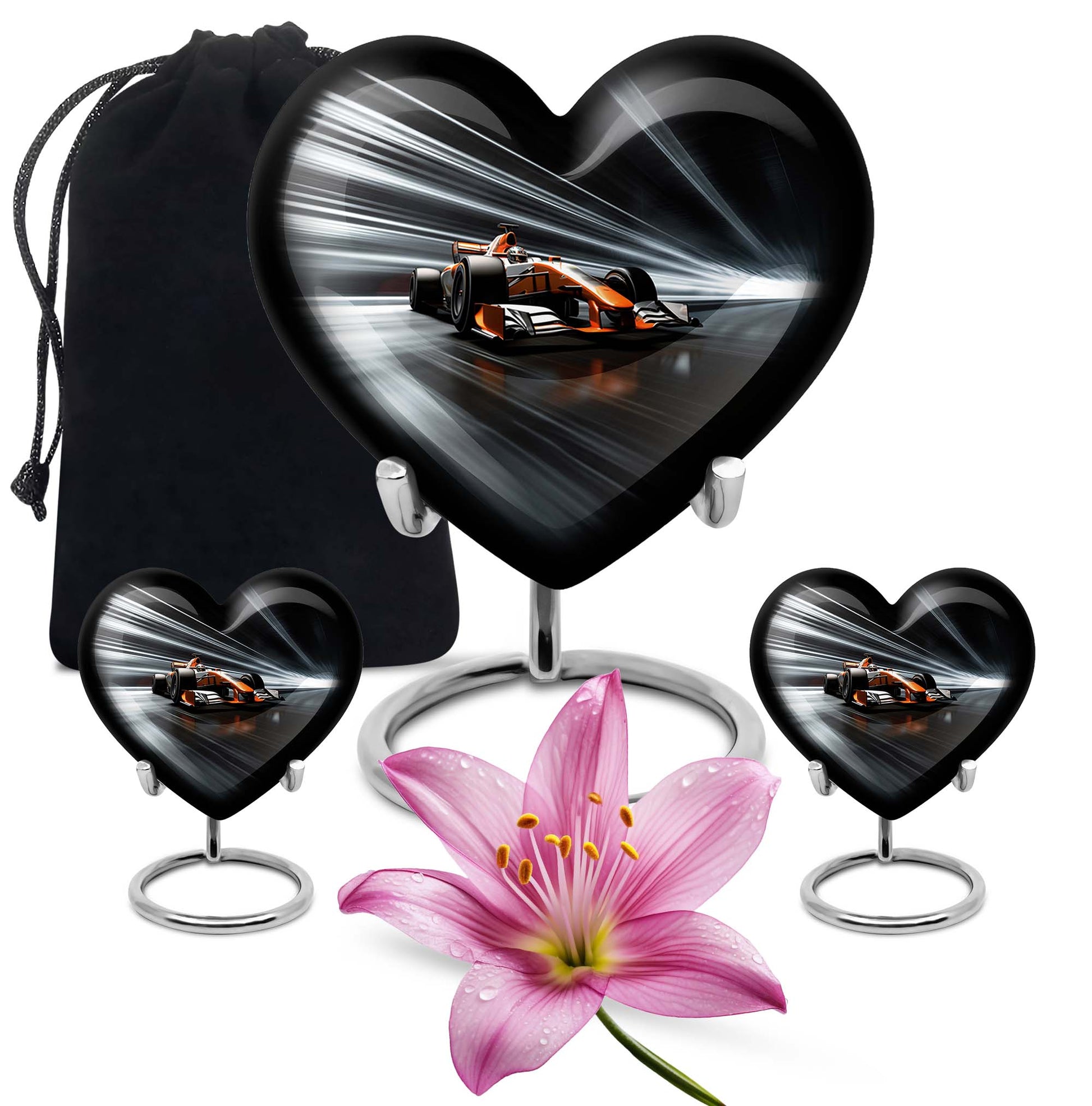 Heart Shape Car Urn Large Urn With 2 Keepsake Urn