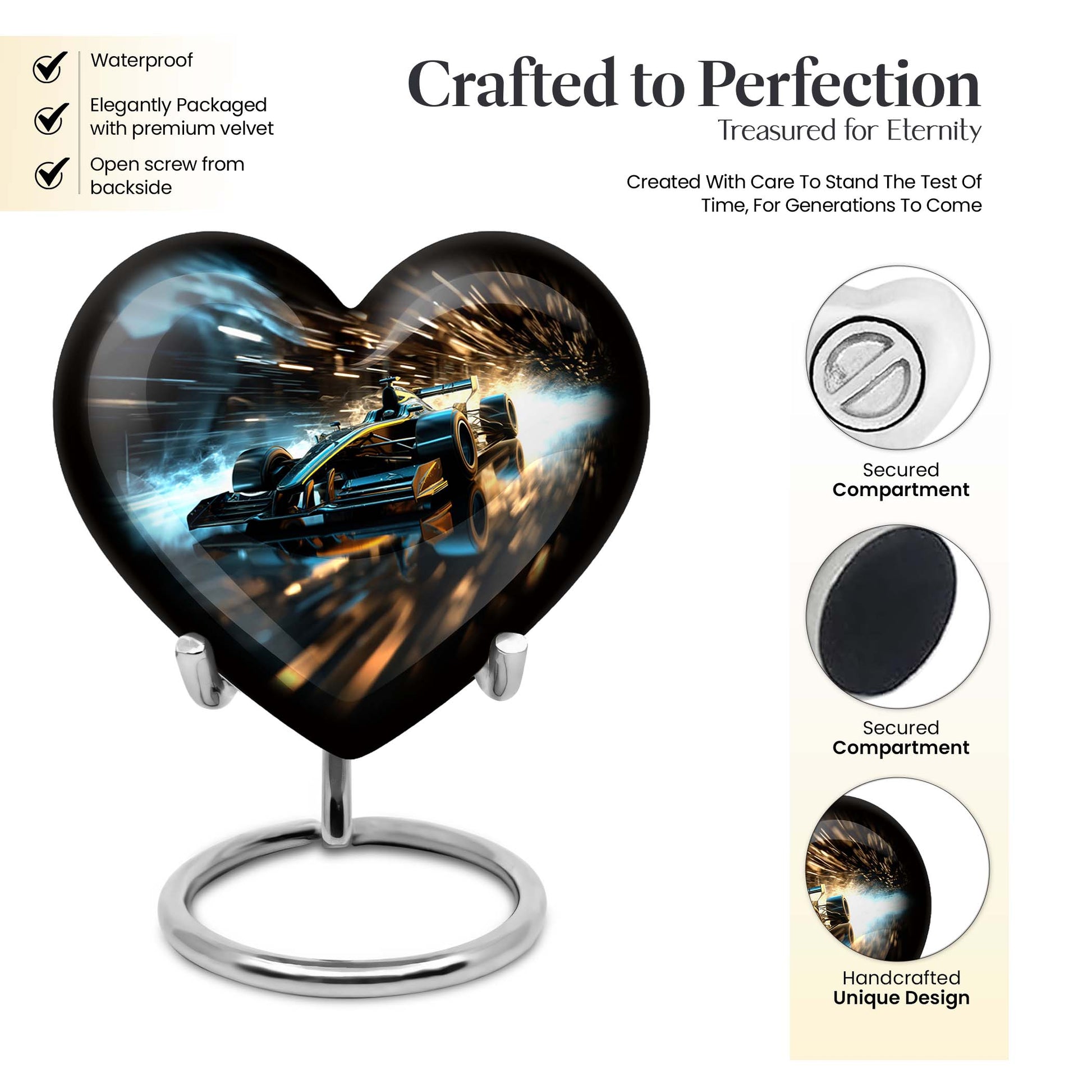 Heart Shape Car Urn Keepsake 3 Inch