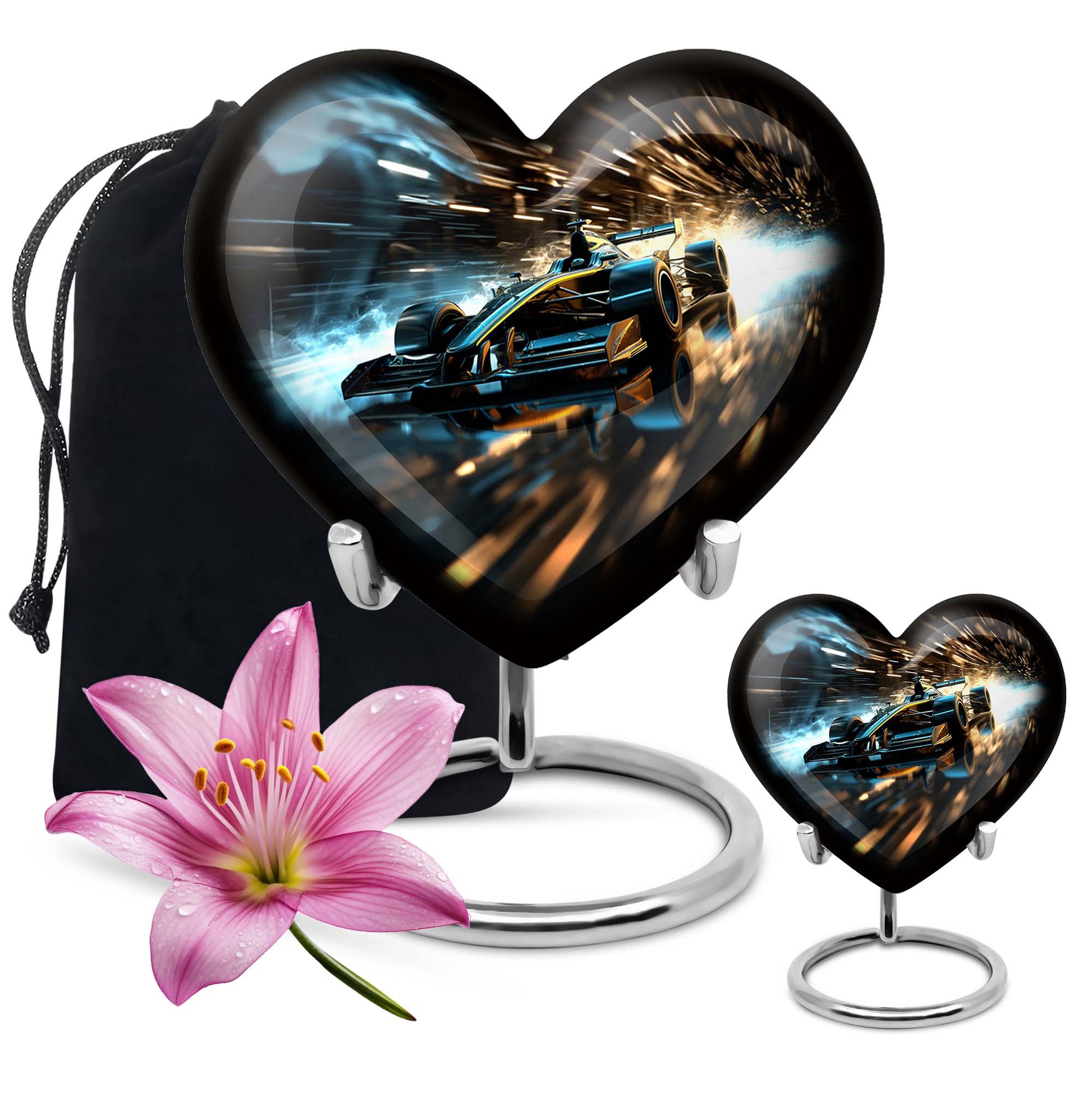 Heart Shape Car Urn Large Urn With 1 Keepsake Urn