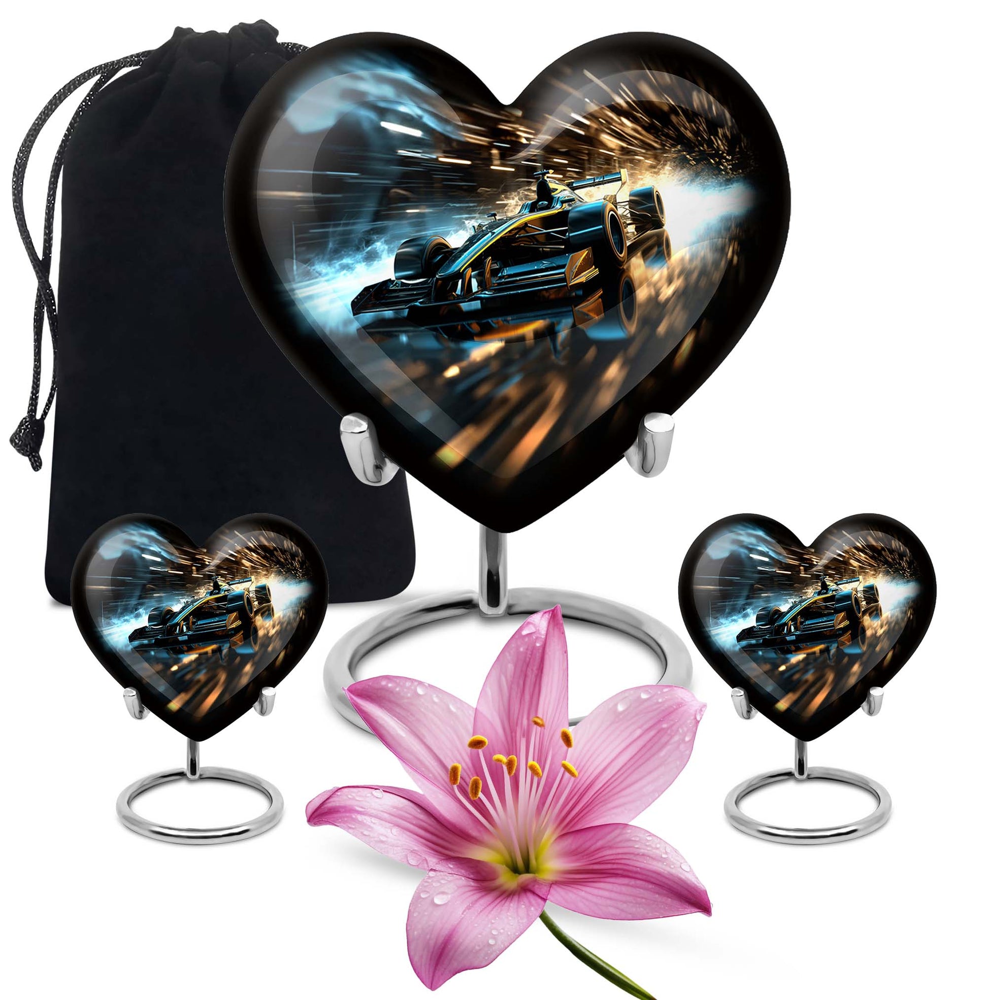Heart Shape Car Urn Large Urn With 2 Keepsake Urn