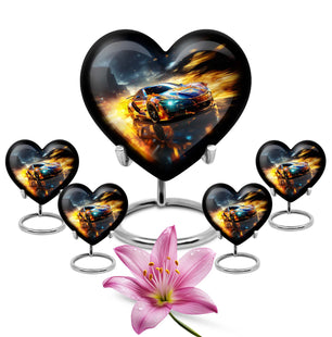 Heart Shape Car Urn Large Urn With 4 Keepsake Urn