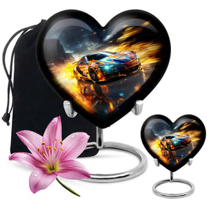 Heart Shape Car Urn Large Urn With 1 Keepsake Urn