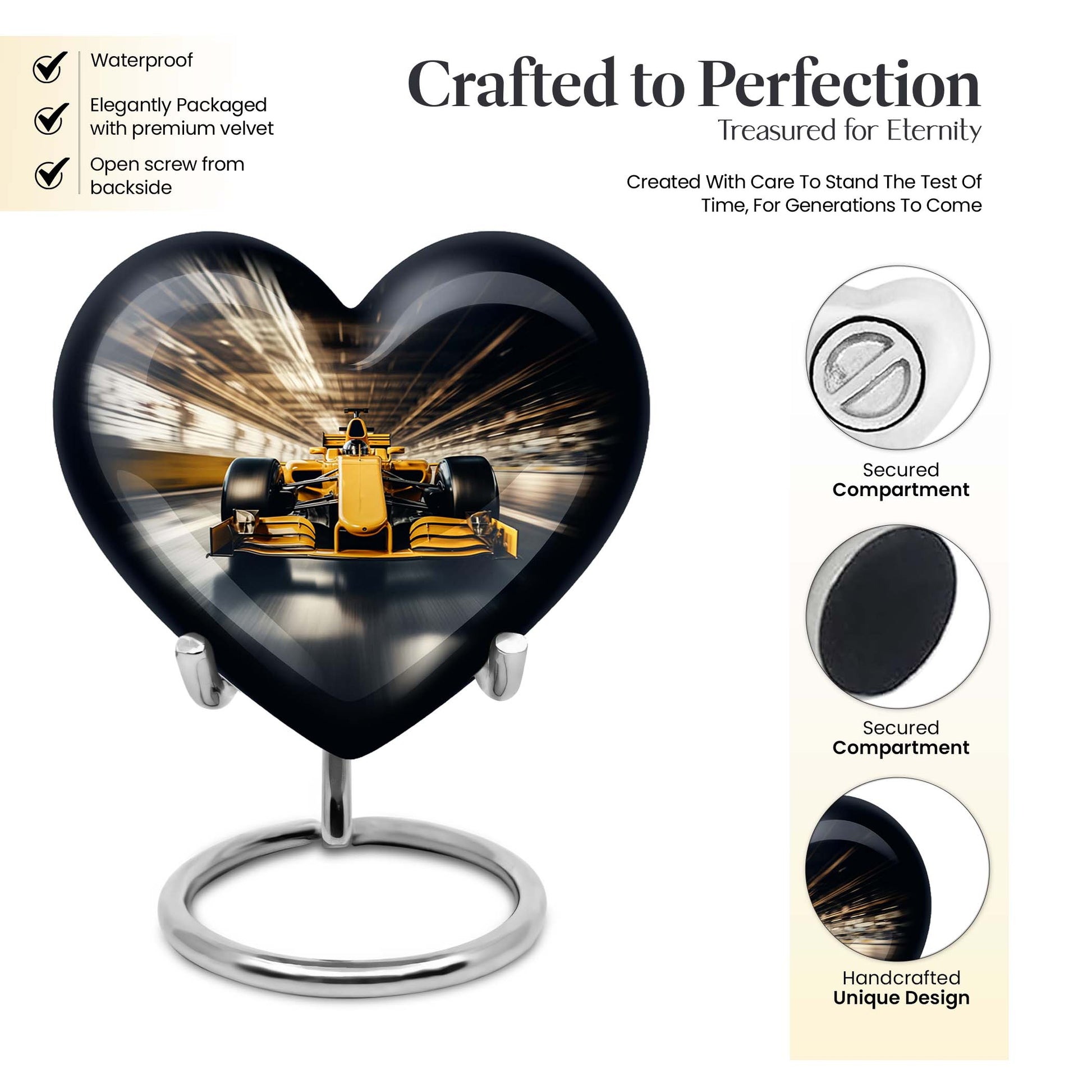 Heart Shape Car Urn Keepsake 3 Inch