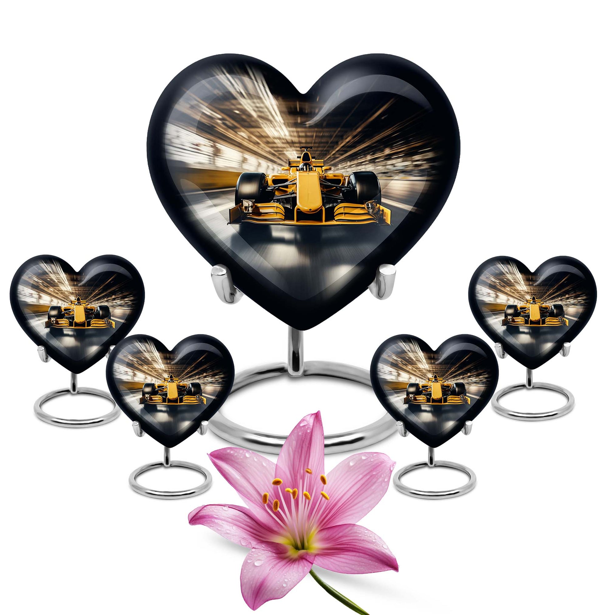Heart Shape Car Urn Large Urn With 4 Keepsake Urn