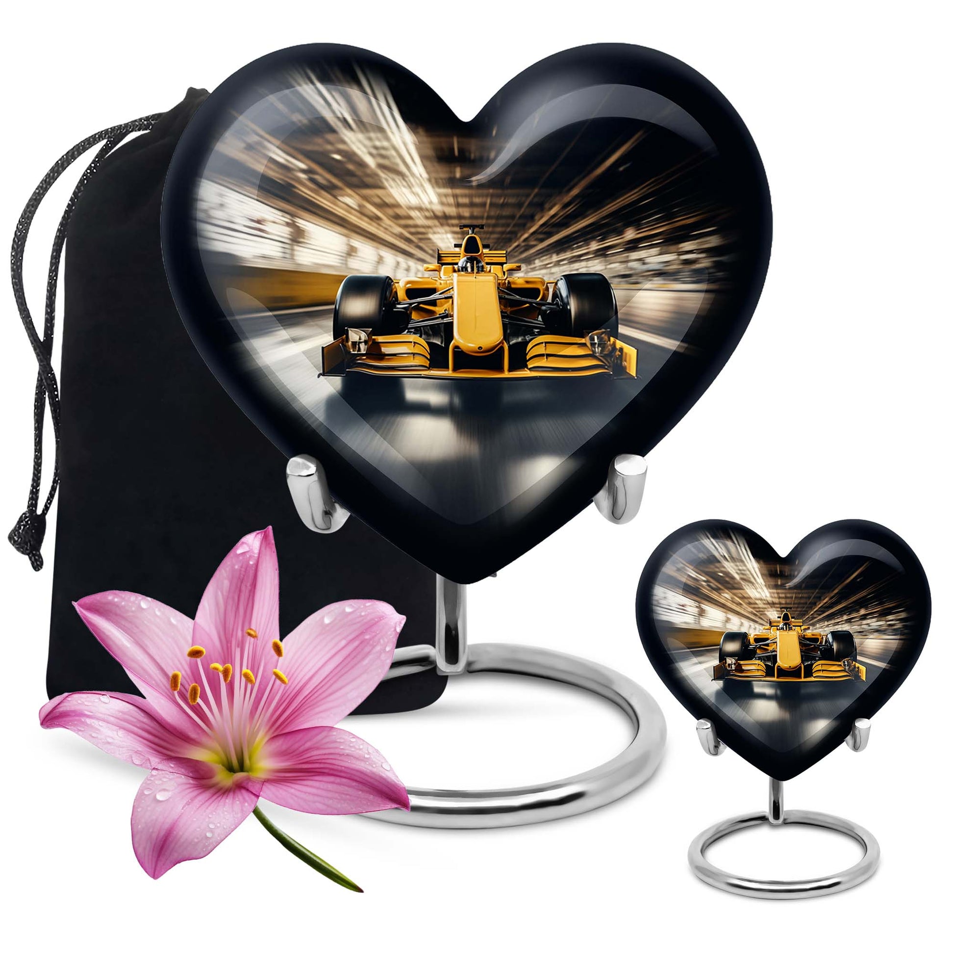 Heart Shape Car Urn Large Urn With 1 Keepsake Urn