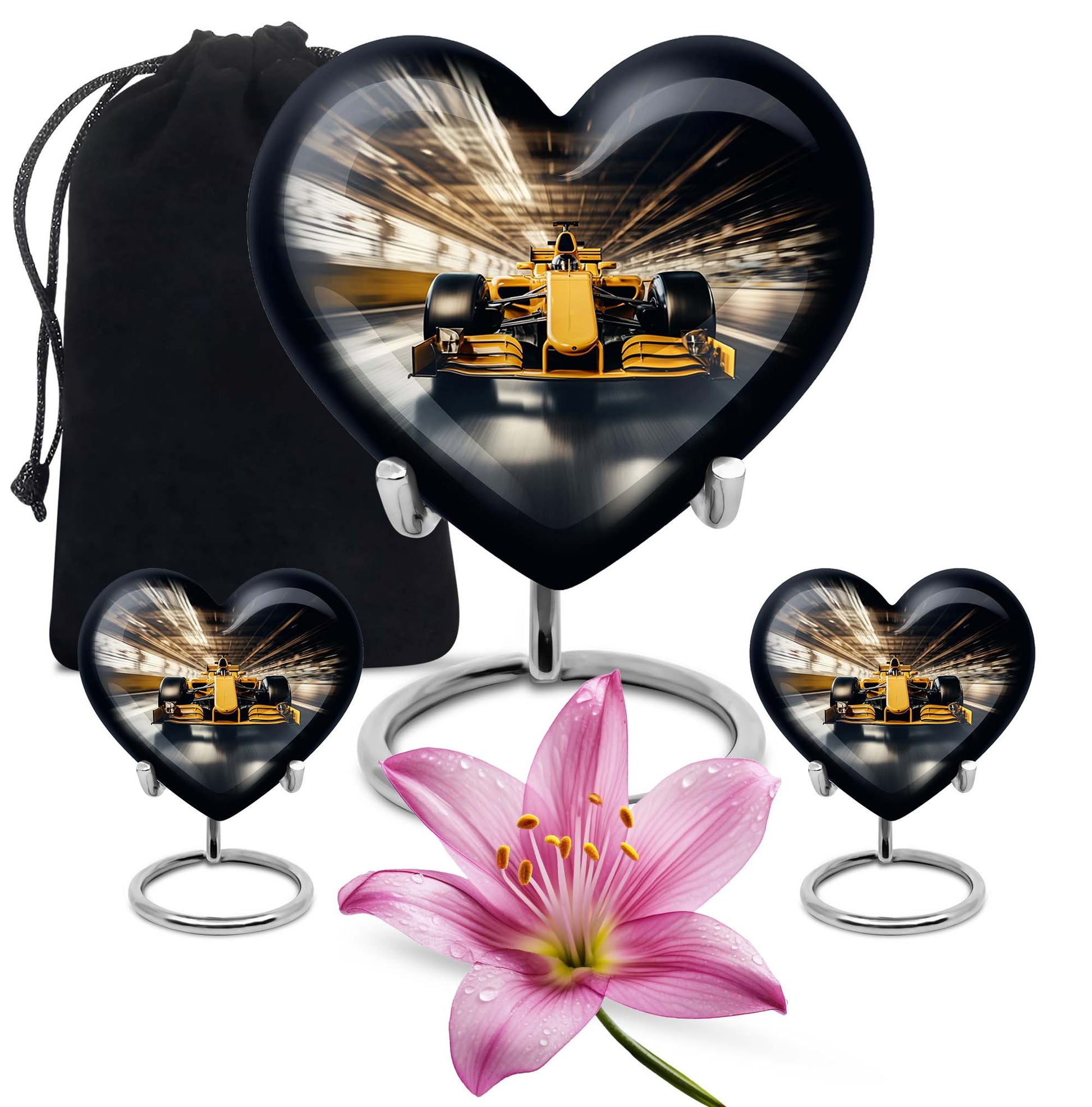 Heart Shape Car Urn Large Urn With 2 Keepsake Urn