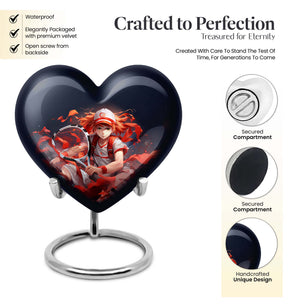 Heart Shape Tennis Urn Keepsake 3 Inch