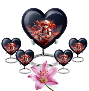 Heart Shape Tennis Urn Large Urn With 4 Keepsake Urn