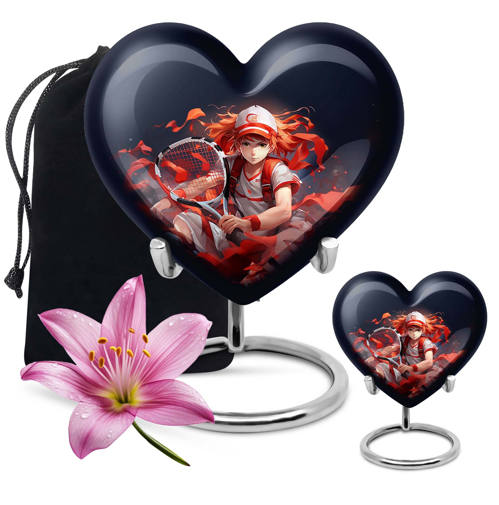 Heart Shape Tennis Urn Large Urn With 1 Keepsake Urn
