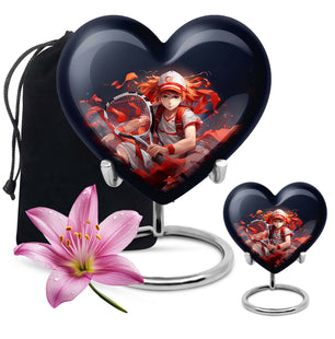 Heart Shape Tennis Urn Large Urn With 1 Keepsake Urn
