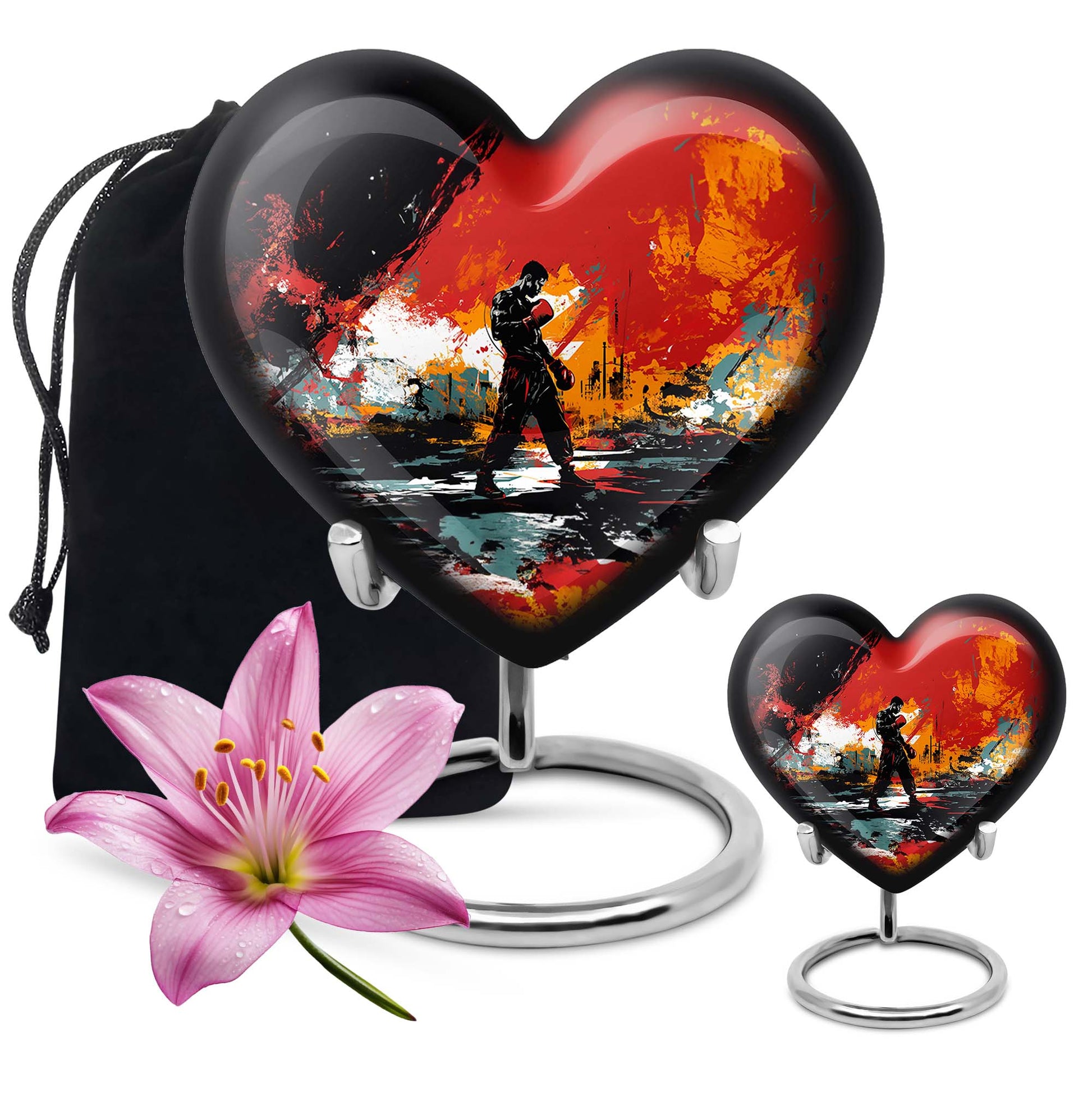 Heart Shape Boxing Urn Large Urn With 1 Keepsake Urn
