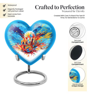 Heart Shape Basketball Urn Keepsake 3 Inch
