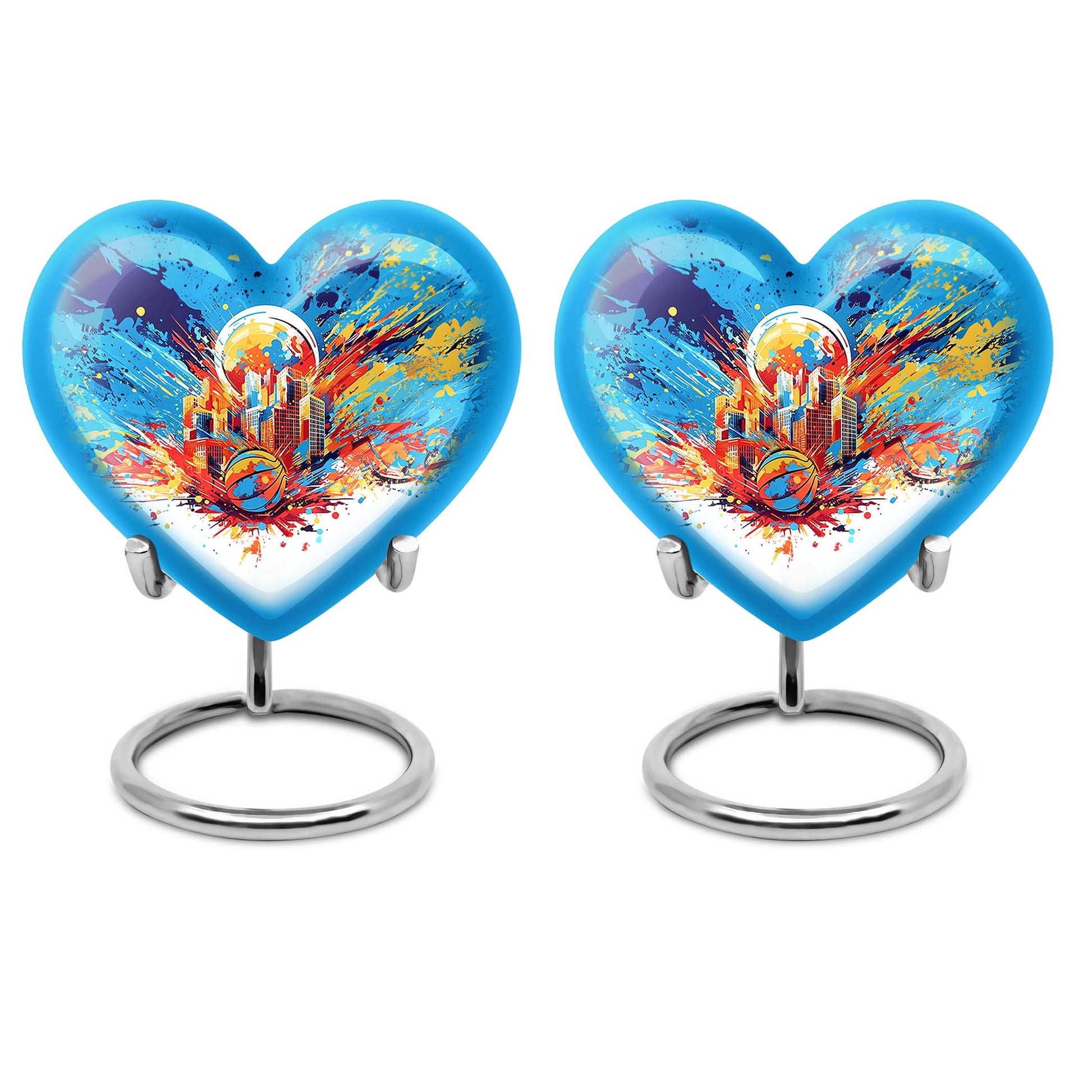 Heart Shape Basketball Urn Keepsake Urn Pack of 2