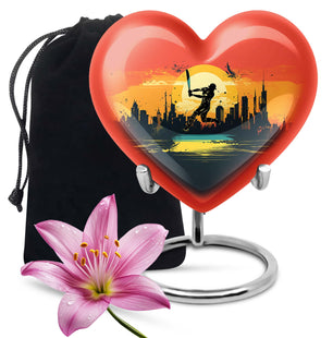 Heart Shape Cricket Urn Large 10 Inch