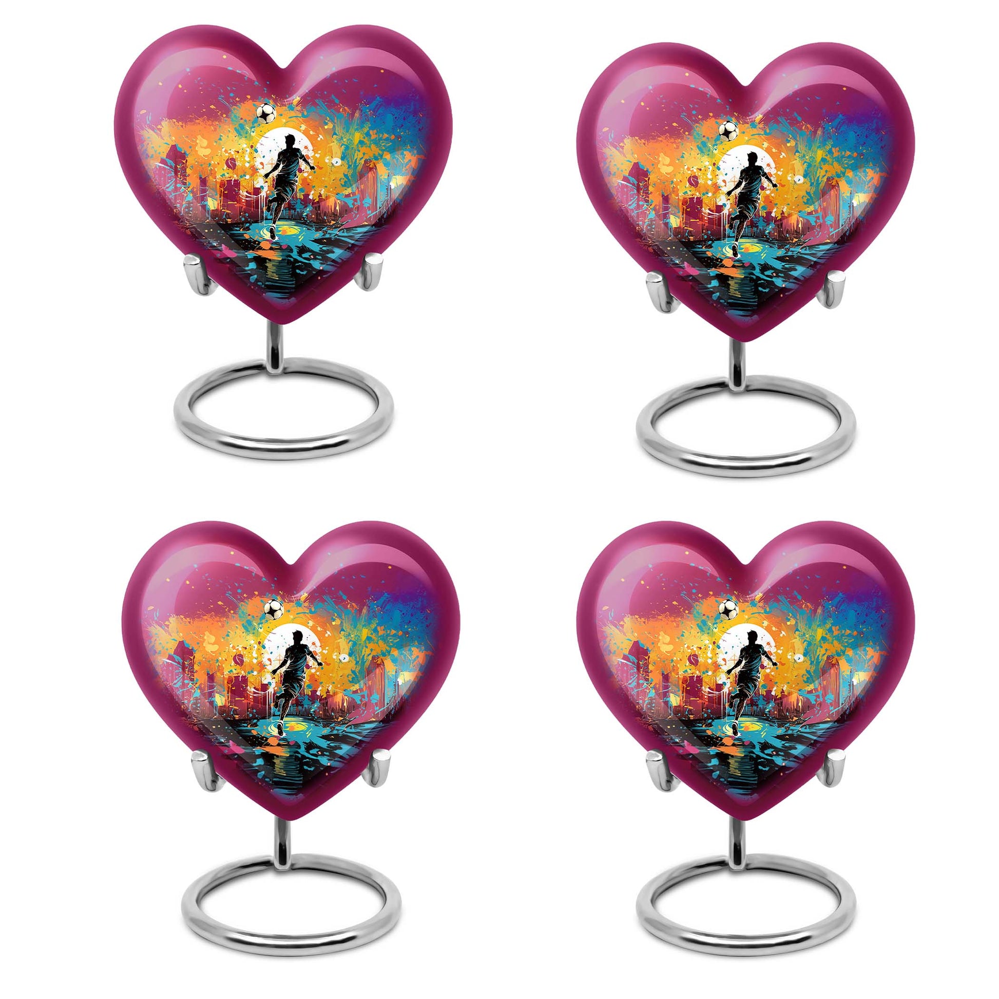 Heart Shape Football Urn Keepsake Urn Pack of 4