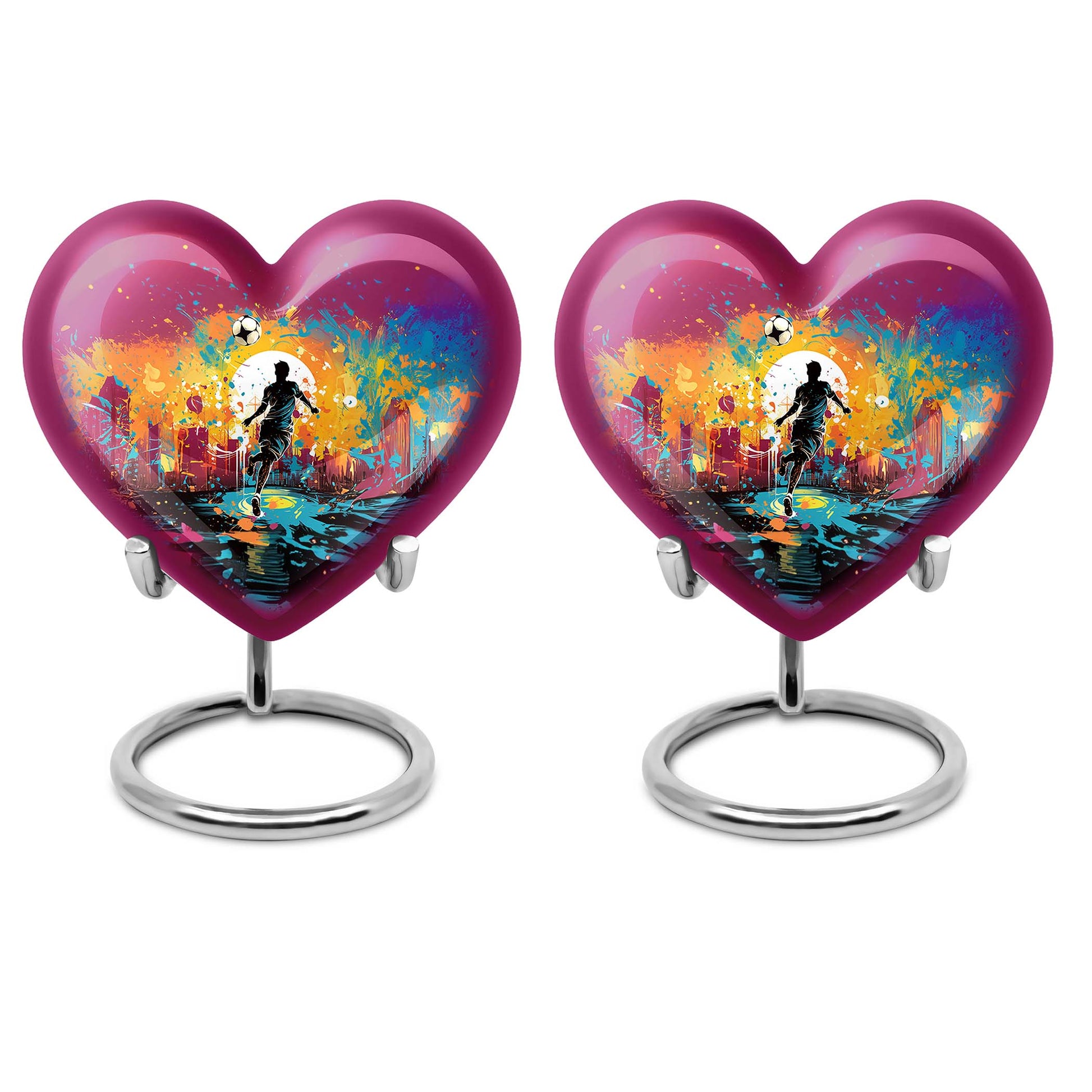 Heart Shape Football Urn Keepsake Urn Pack of 2