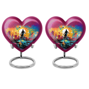 Heart Shape Football Urn Keepsake Urn Pack of 2