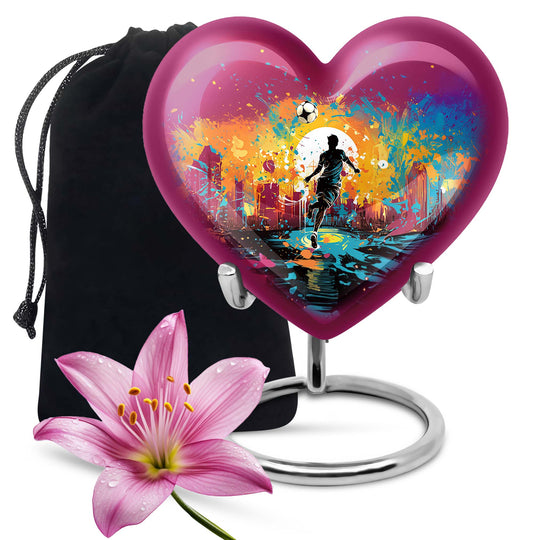 Heart Shape Football Urn Large 10 Inch