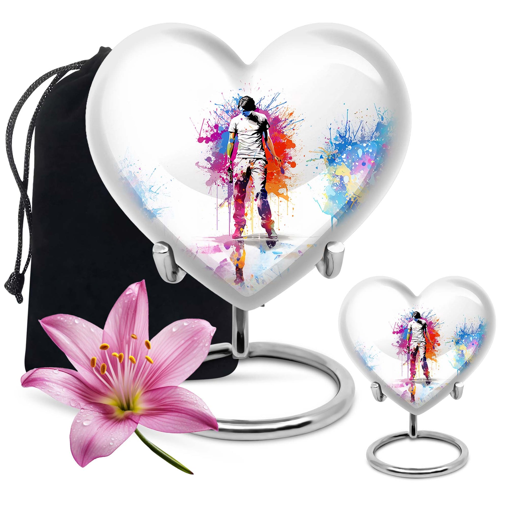 Heart Shape Tennis Urn Large Urn With 1 Keepsake Urn