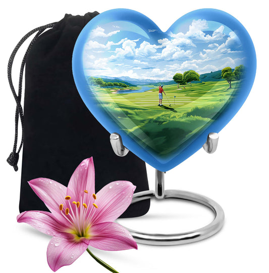 Heart Shape Golf Urn Large 10 Inch