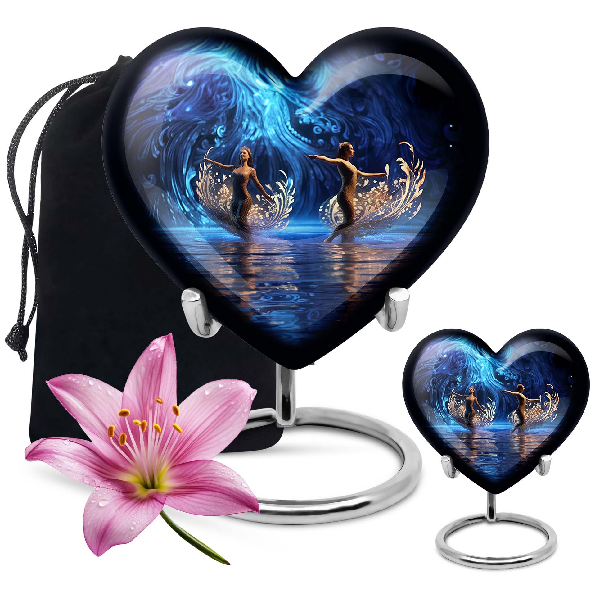 Heart Shape Sport Urn Large Urn With 1 Keepsake Urn