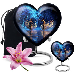 Heart Shape Sport Urn Large Urn With 1 Keepsake Urn