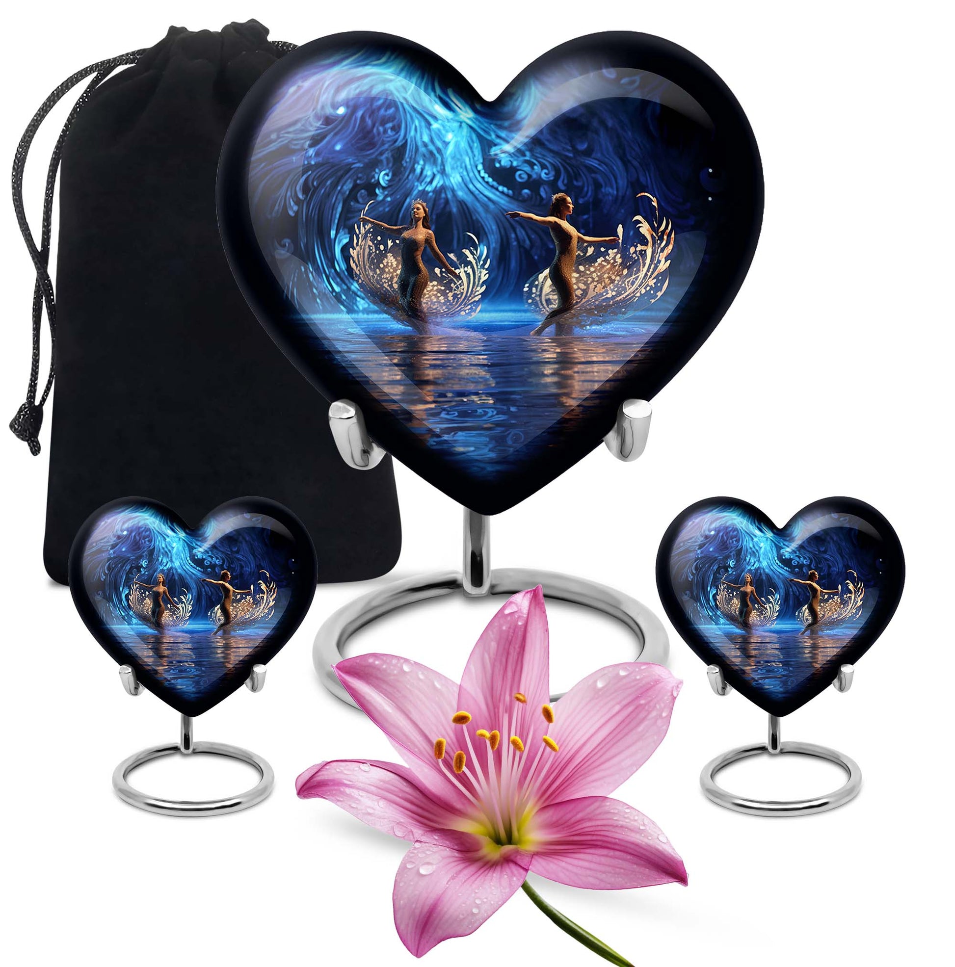 Heart Shape Sport Urn Large Urn With 2 Keepsake Urn