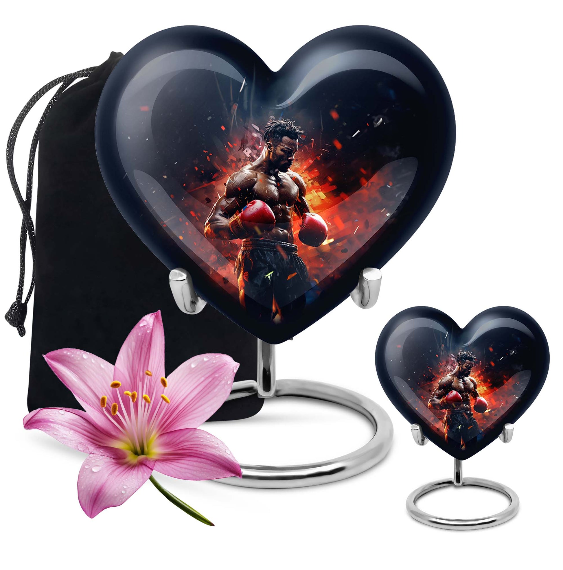 Heart Shape Boxing Urn Large Urn With 1 Keepsake Urn