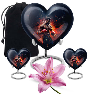 Heart Shape Boxing Urn Large Urn With 2 Keepsake Urn