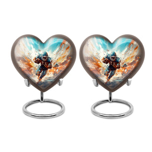 Heart Shape Football Urn Keepsake Urn Pack of 2