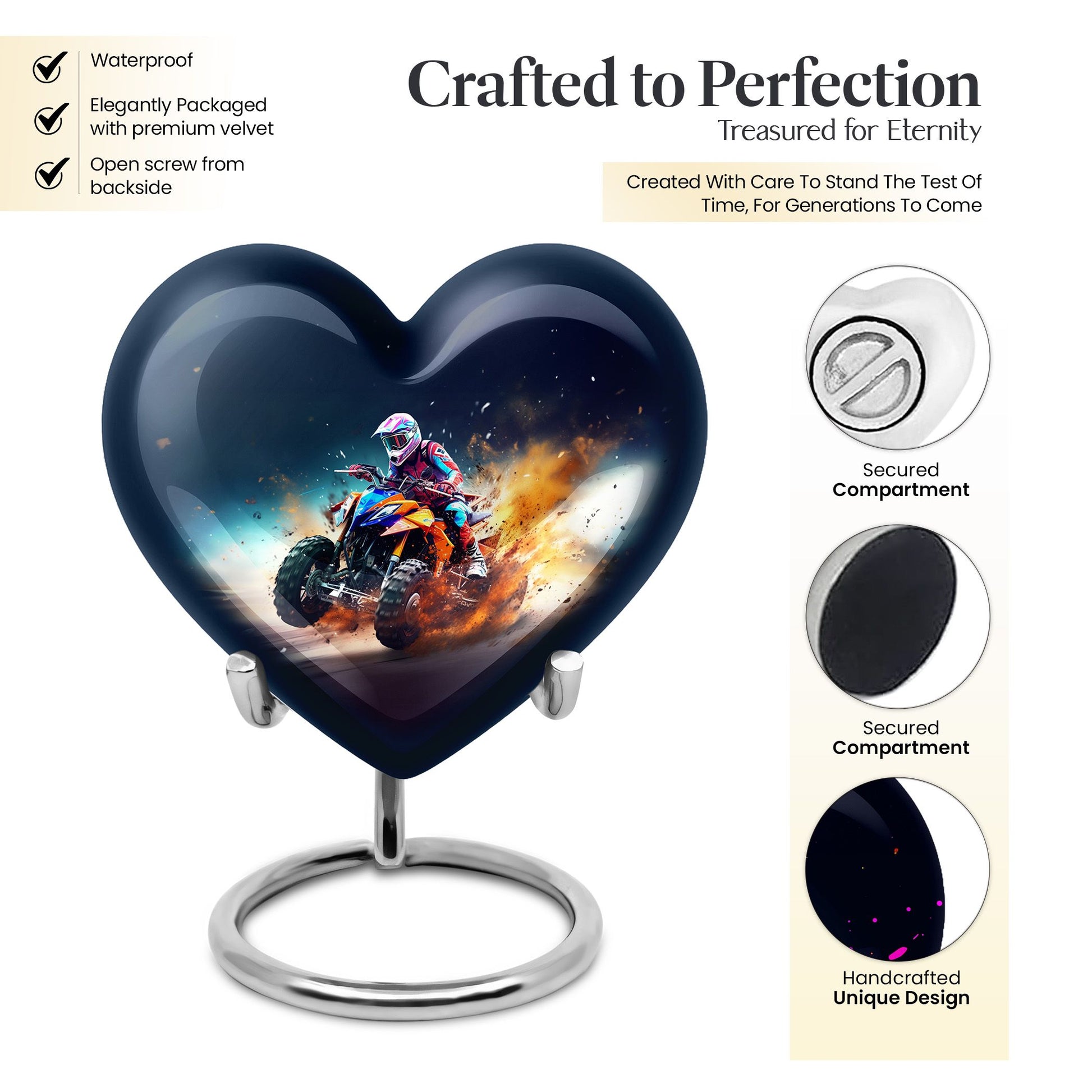 Heart Shape Car Urn Keepsake 3 Inch