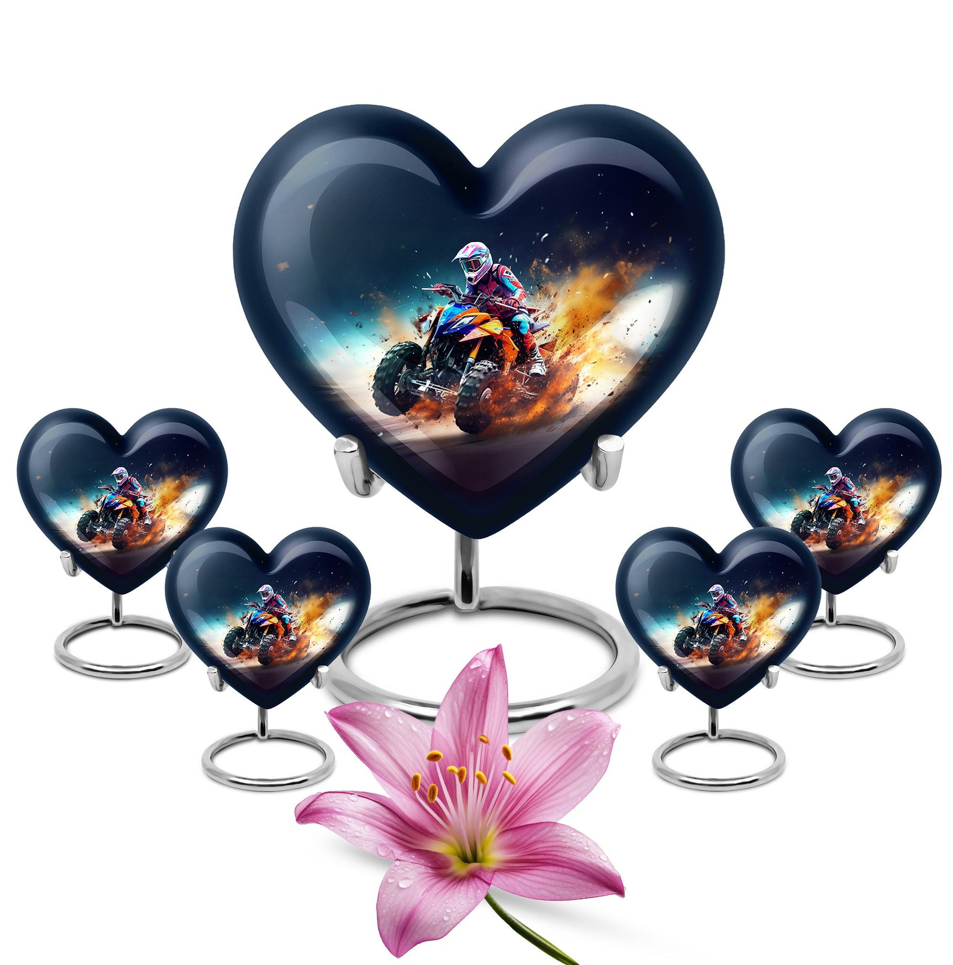Heart Shape Car Urn Large Urn With 4 Keepsake Urn