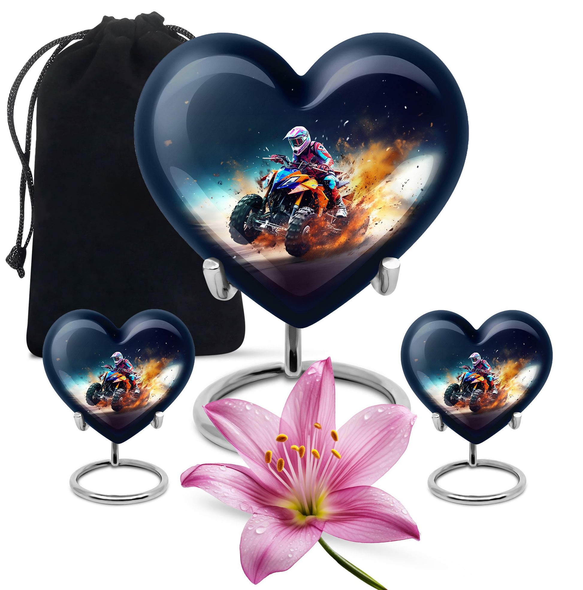 Heart Shape Car Urn Large Urn With 2 Keepsake Urn
