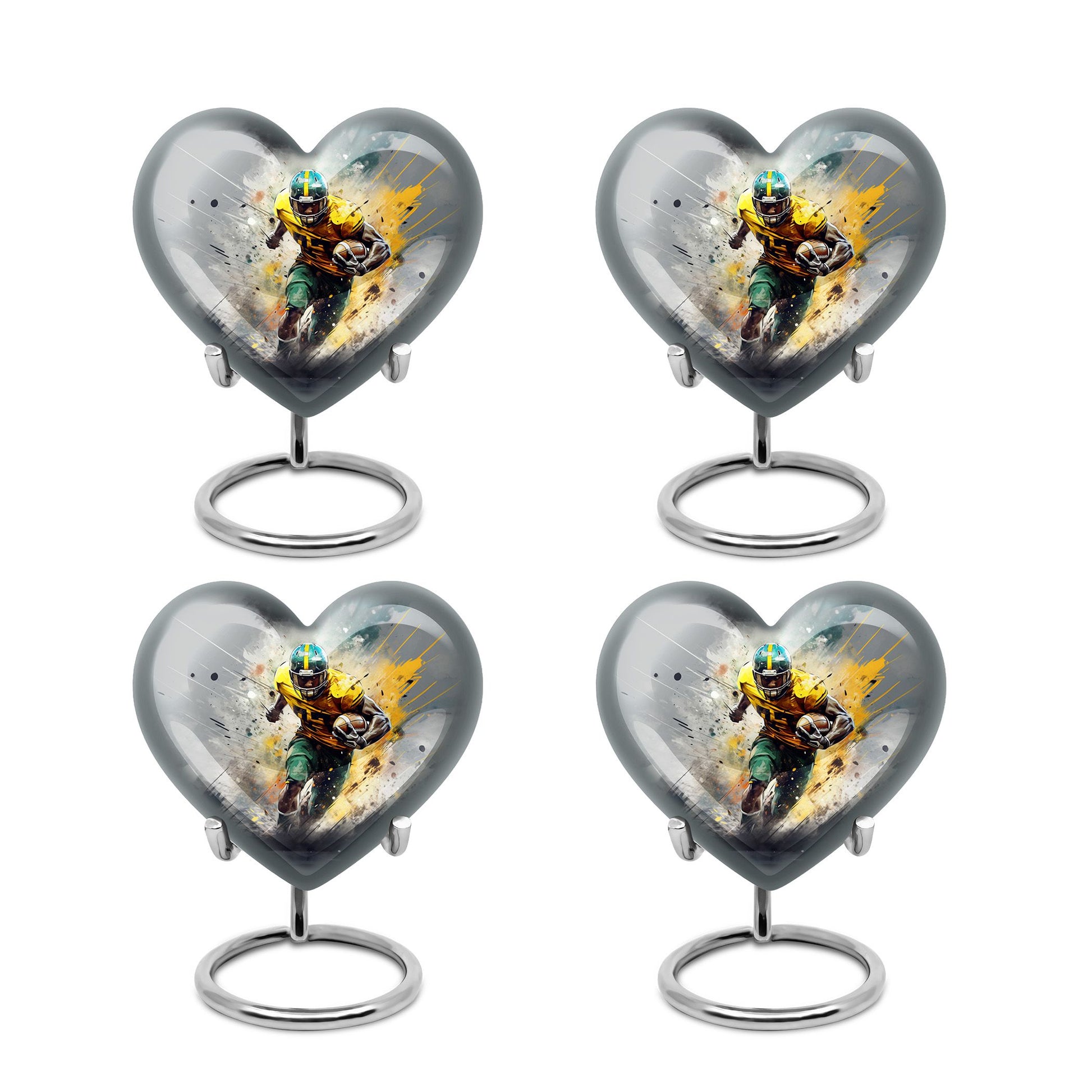 Heart Shape Football Urn Keepsake Urn Pack of 4
