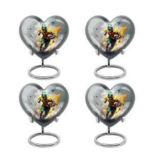 Heart Shape Football Urn Keepsake Urn Pack of 4
