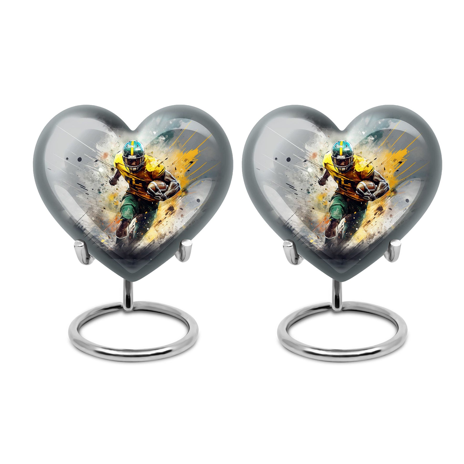 Heart Shape Football Urn Keepsake Urn Pack of 2