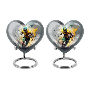 Heart Shape Football Urn Keepsake Urn Pack of 2
