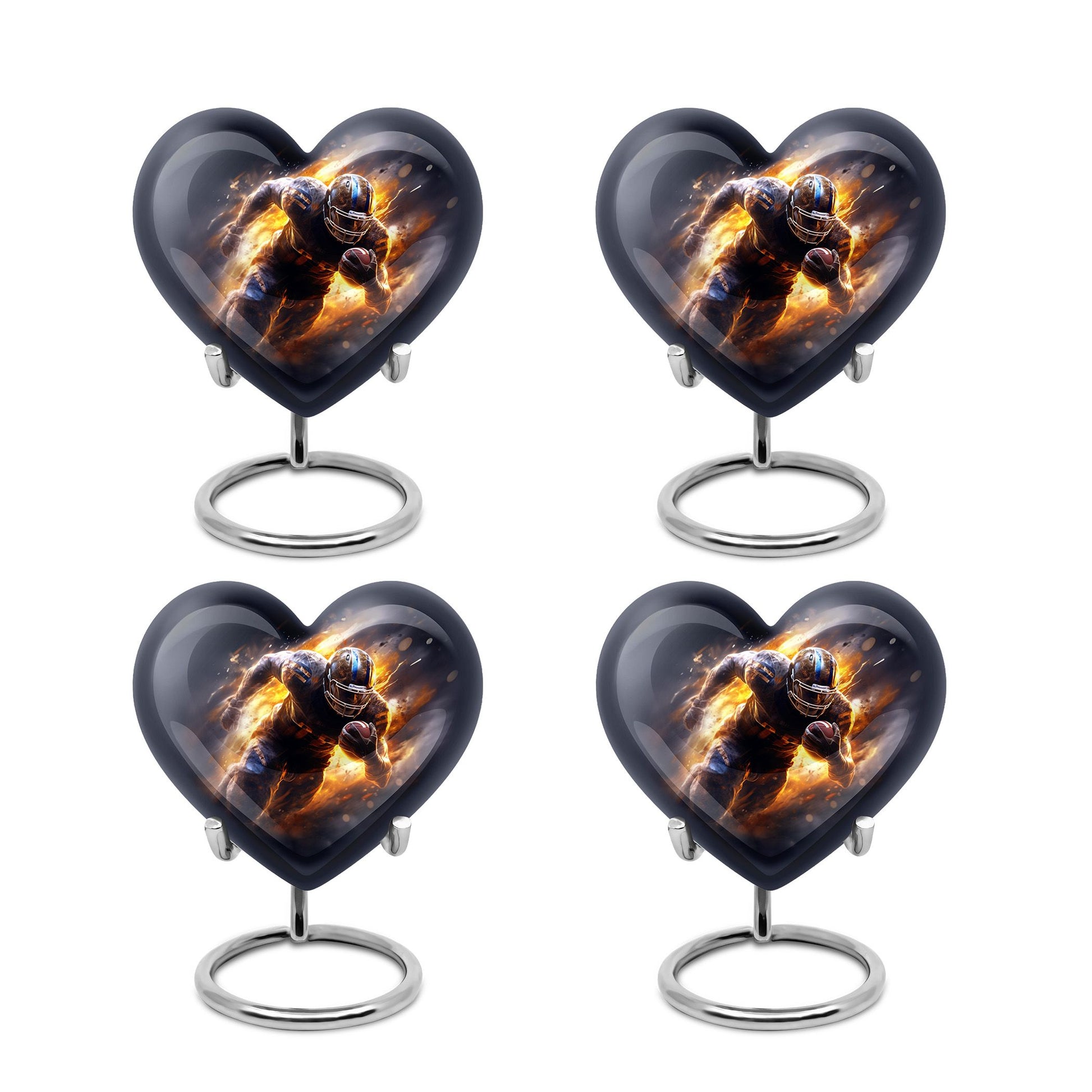 Heart Shape Football Urn Keepsake Urn Pack of 4