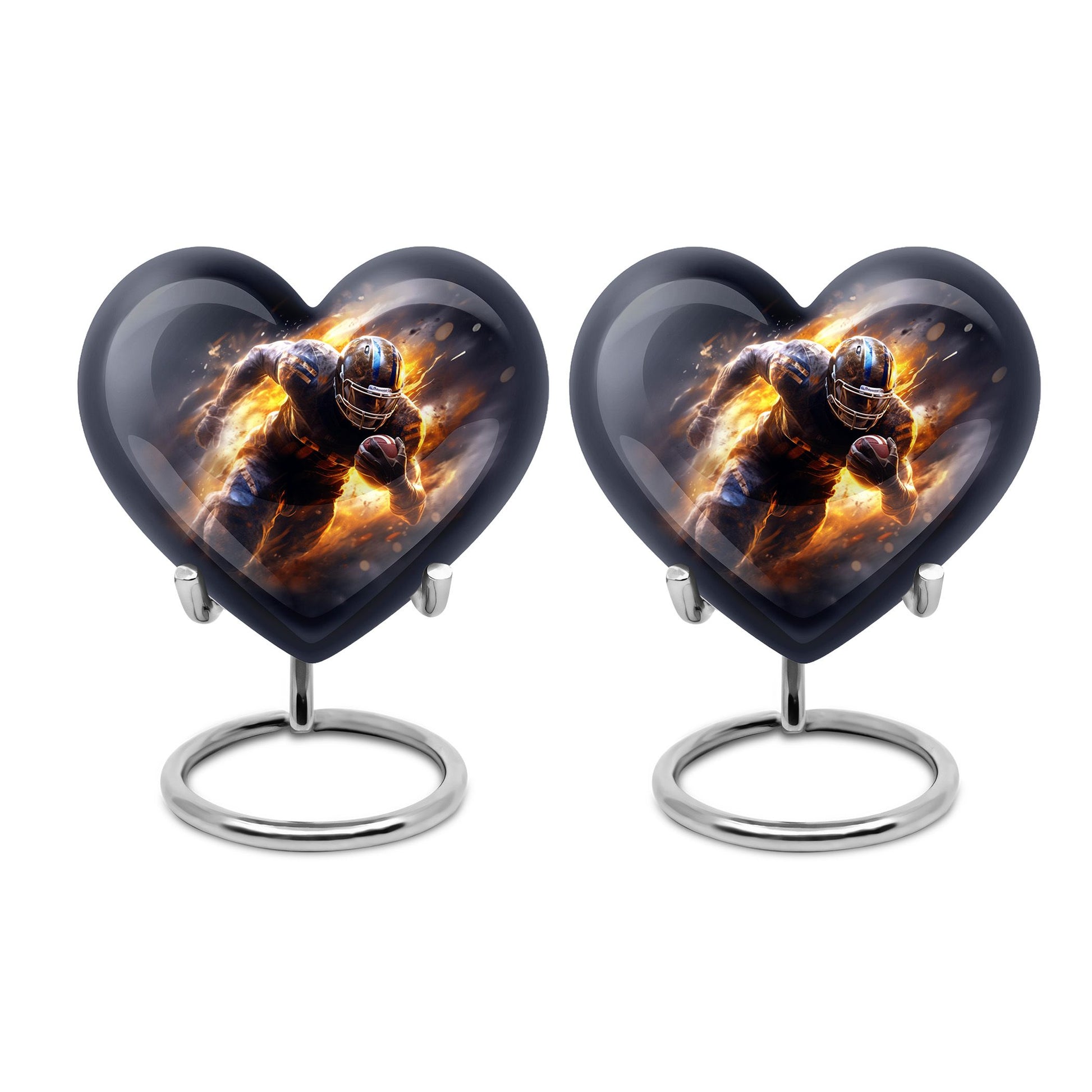Heart Shape Football Urn Keepsake Urn Pack of 2