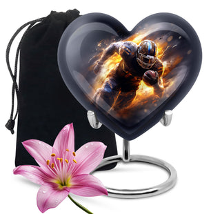 Heart Shape Football Urn Large 10 Inch